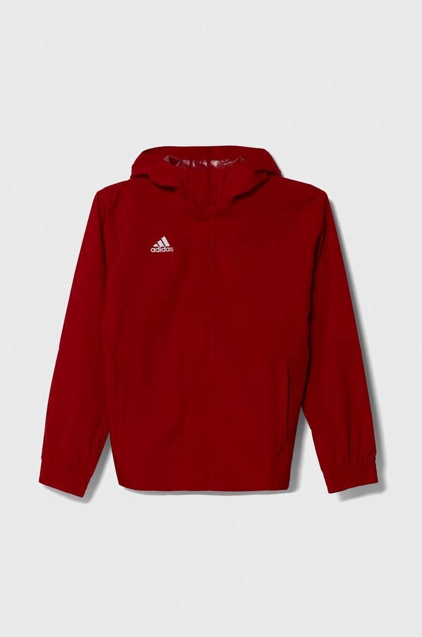 Detská bunda adidas Performance ENT22 AW JKTY červená farba