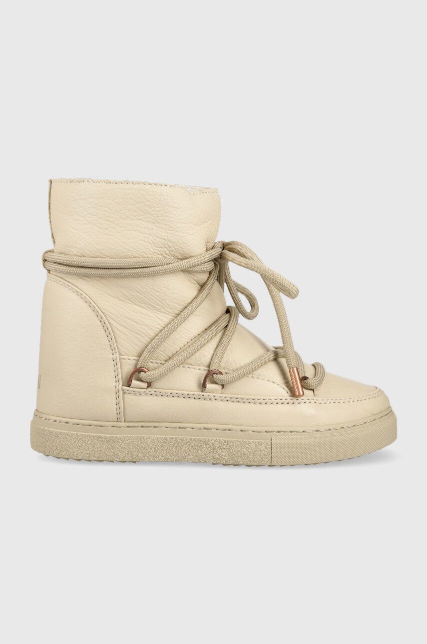 Kožené snehule Inuikii FULL LEATHER WEDGE béžová farba, 75203-087
