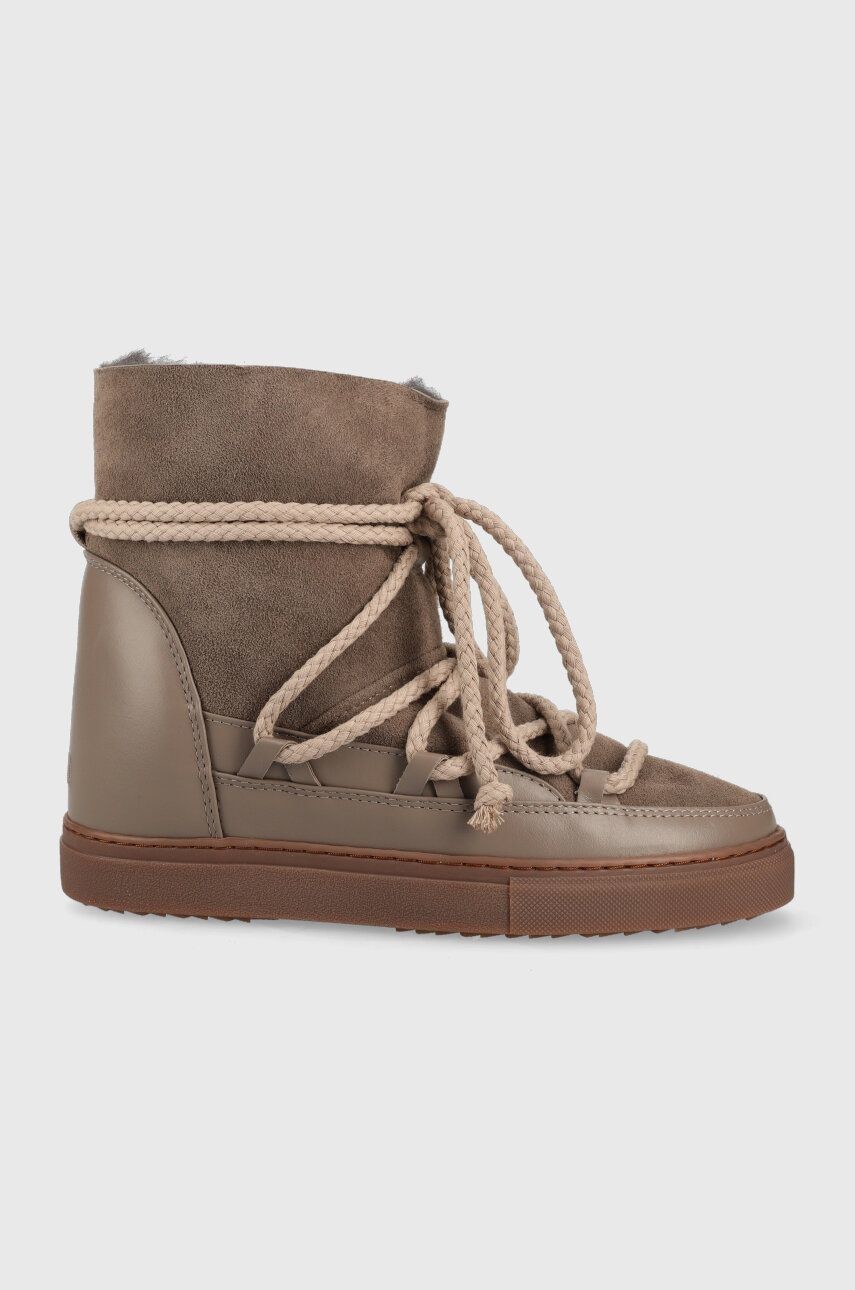 Kožené snehule Inuikii CLASSIC WEDGE hnedá farba, 75203-005