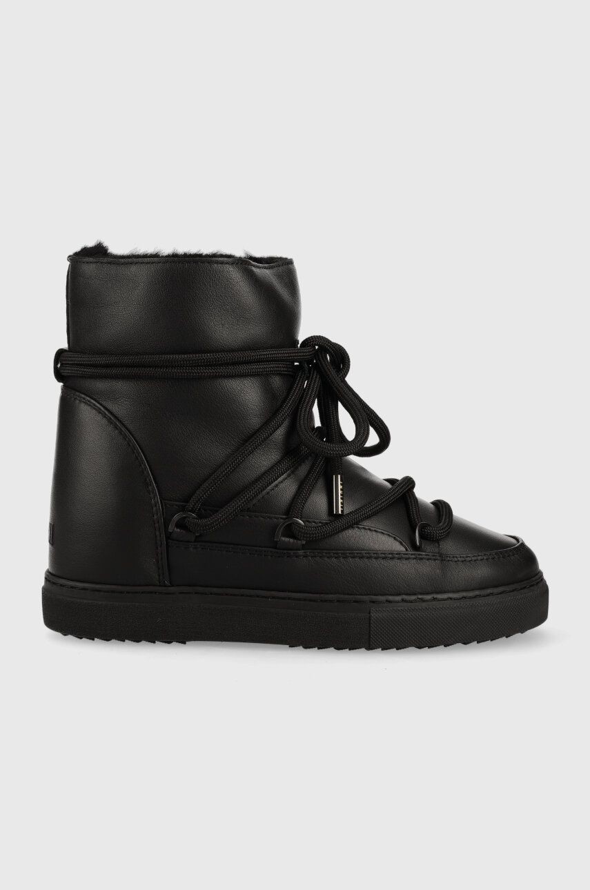 Kožené snehule Inuikii FULL LEATHER WEDGE čierna farba, 75203-087