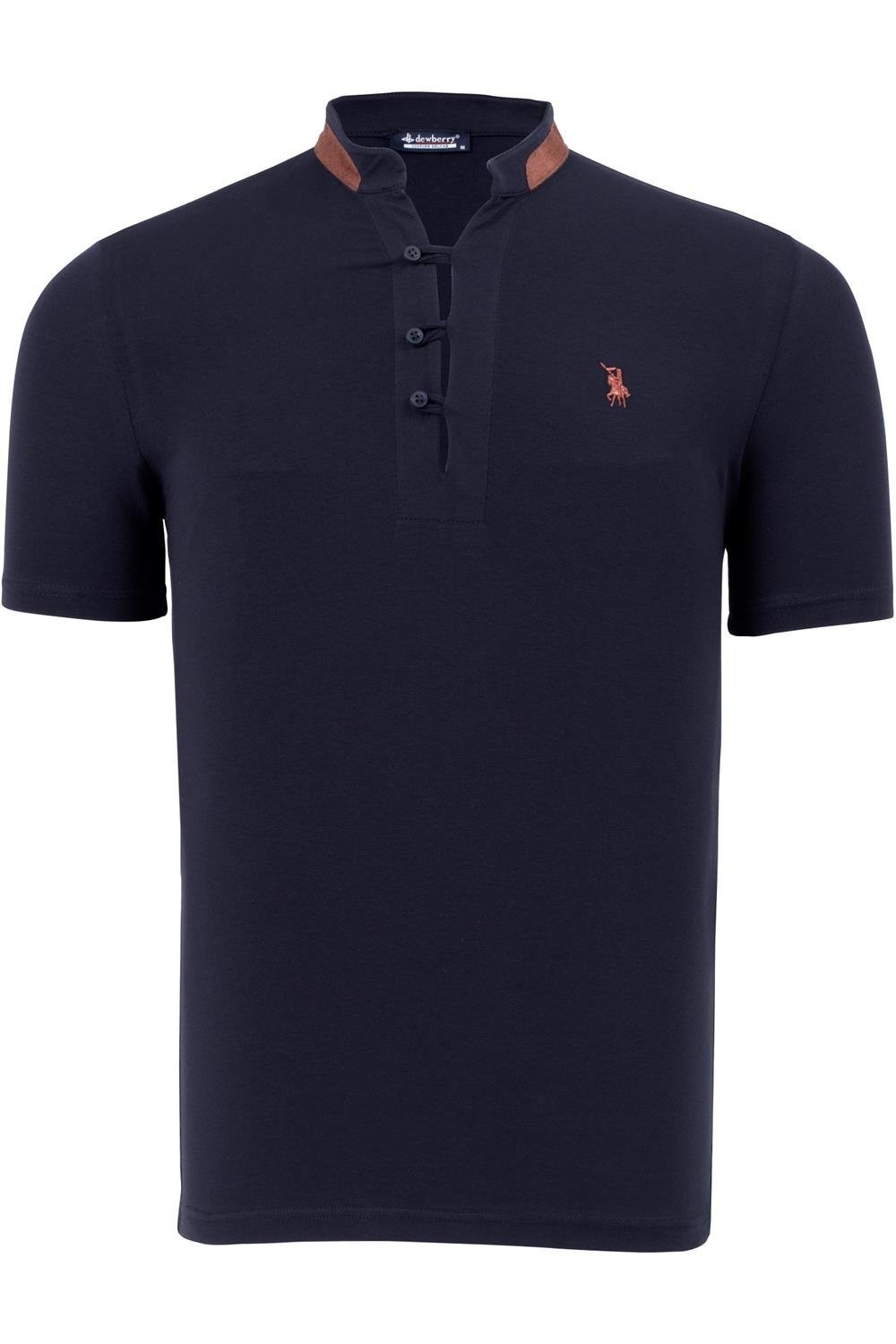 T8598 DEWBERRY MENS TSHIRT-NAVY BLUE