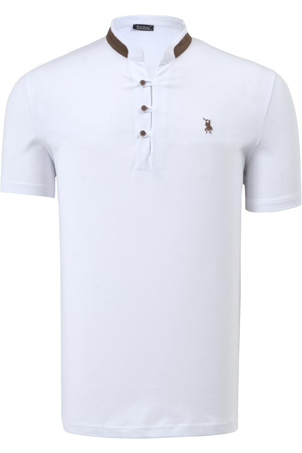 T8598 DEWBERRY MENS TSHIRT-WHITE