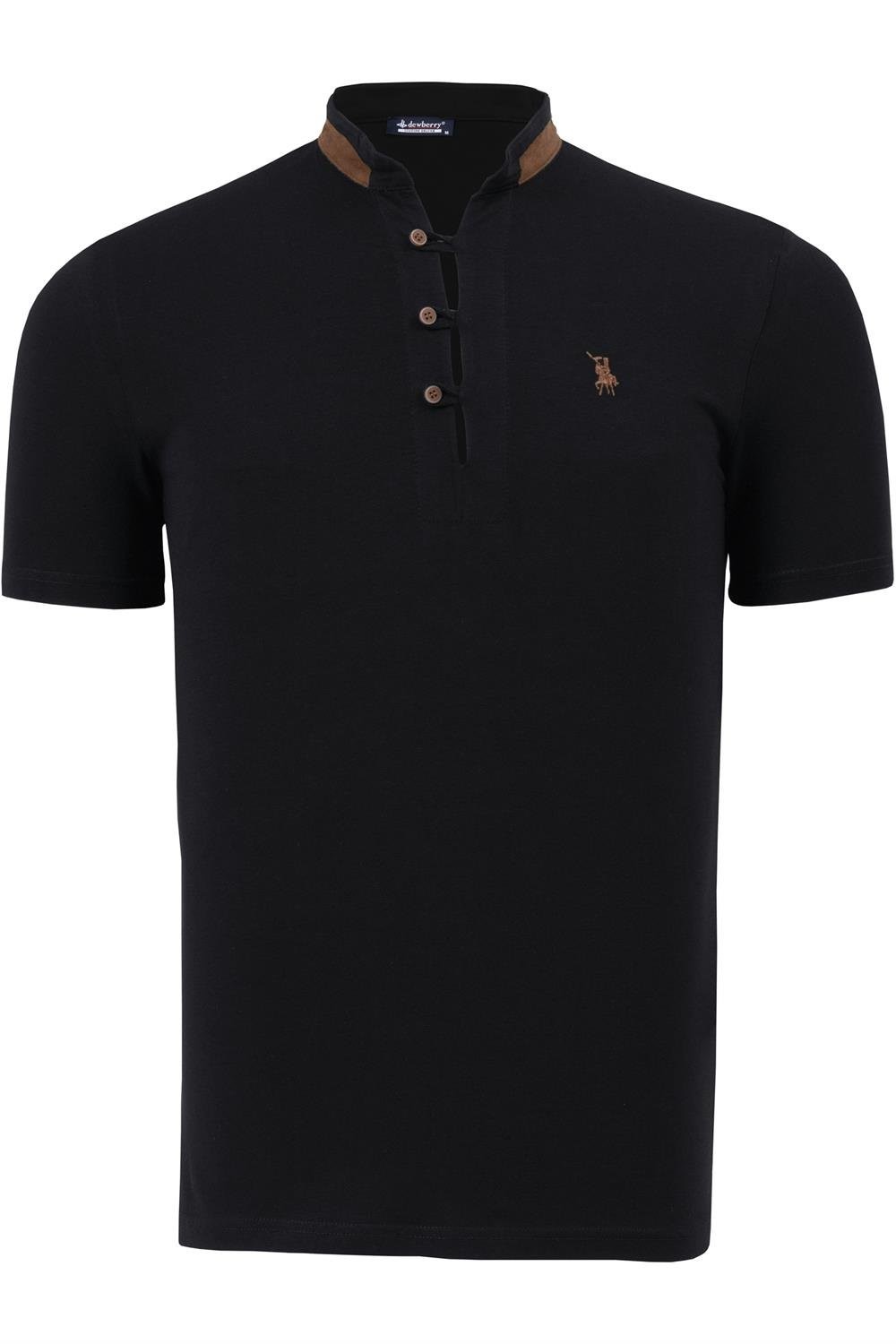 T8598 DEWBERRY MENS TSHIRT-BLACK