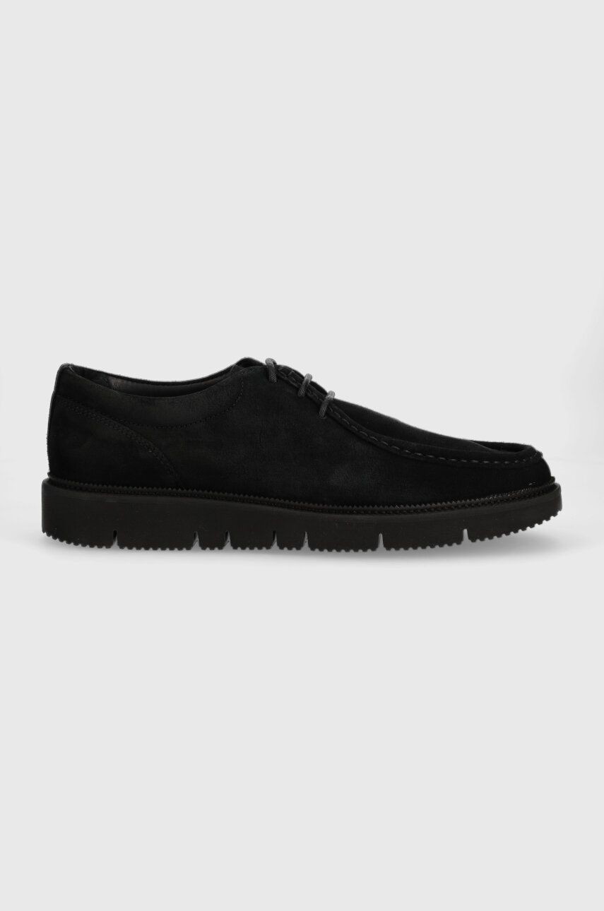 Semišové poltopánky GARMENT PROJECT Eilo Vibram Low pánske, čierna farba, GP2469
