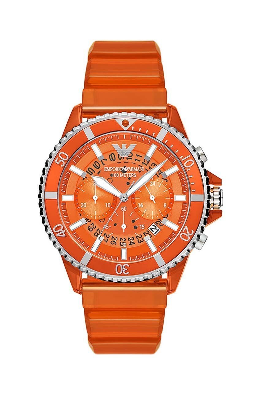 Hodinky Emporio Armani pánsky, oranžová farba