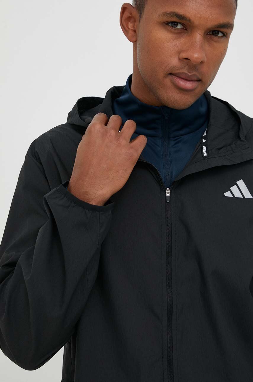 Bežecká bunda adidas Performance Run It čierna farba, prechodná