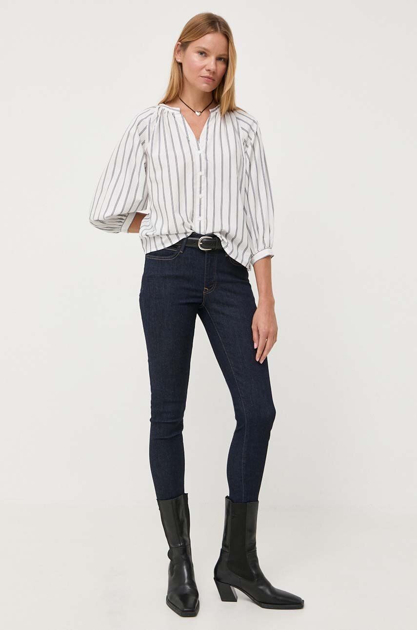 Rifle Levi's 711 DOUBLE BUTTON dámske, tmavomodrá farba