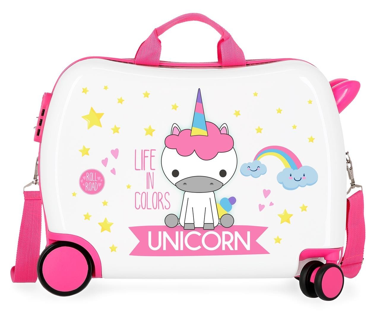 Roll Road Detský kufor na kolieskach - odrážadlo - Unicorn