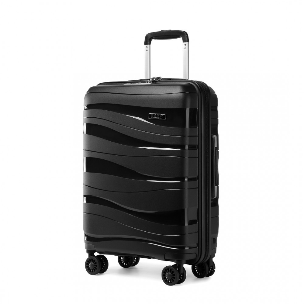 KONO Cestovný kufor na kolieskach s TSA zámkom 70L - čierny