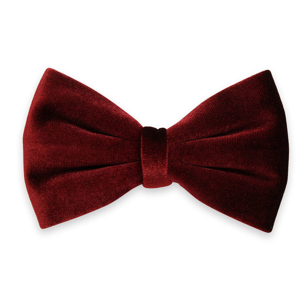 Pánsky zamatový motýlik bordovej farby s hladkým vzorom 15426