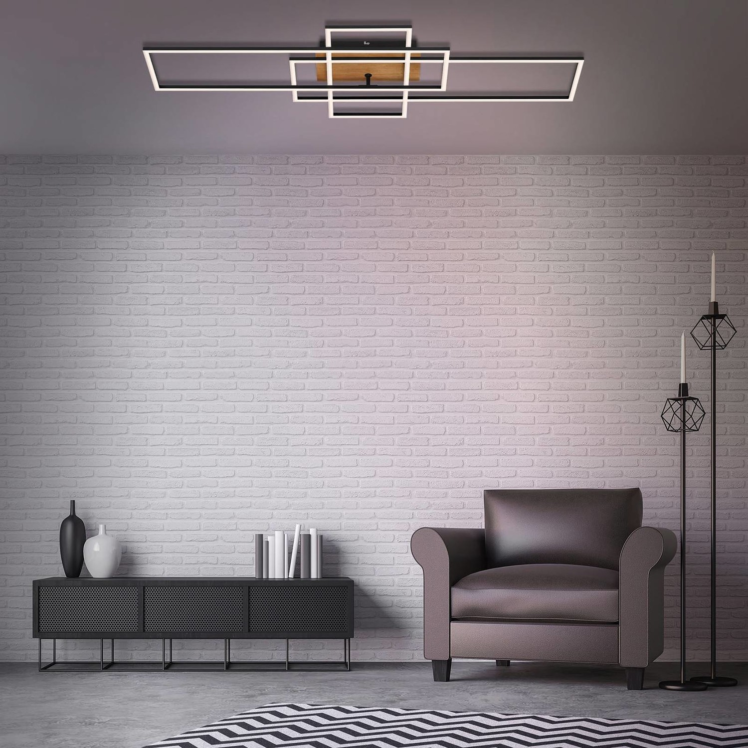 Stropná lampa Frame, CCT, diaľkové ovládanie