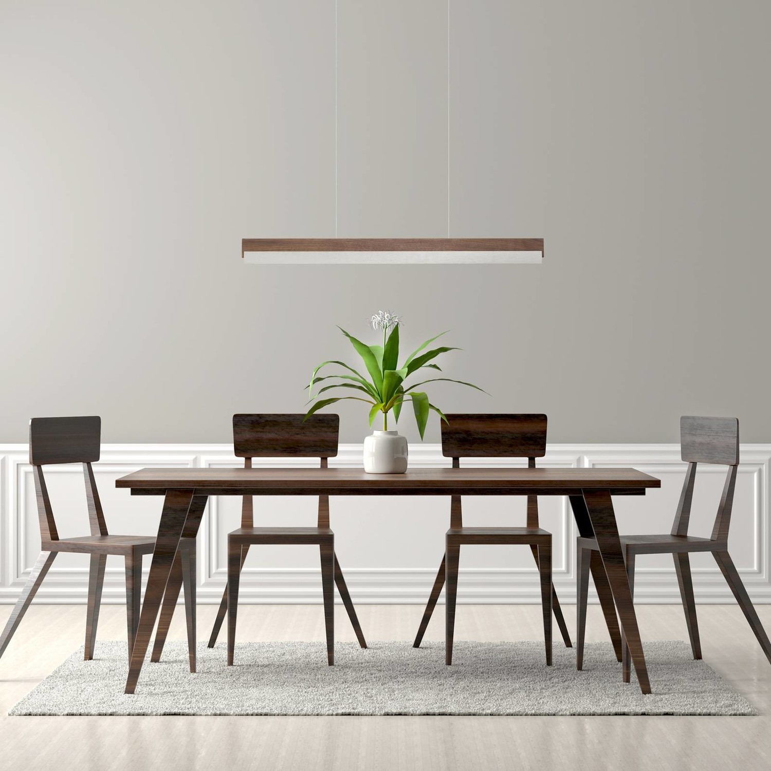 Rothfels Keijo LED svietidlo nikel/orech 83 cm