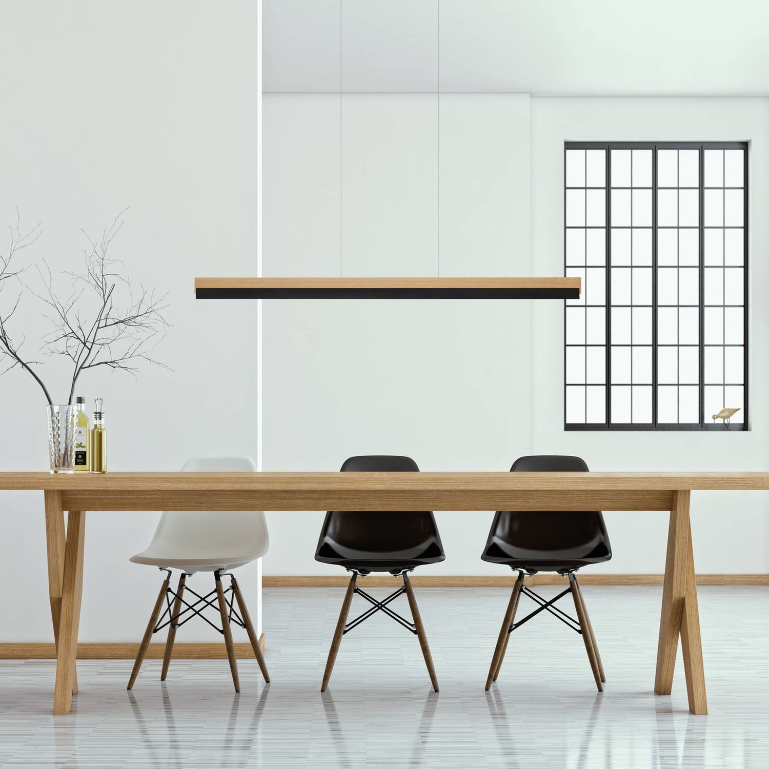 Rothfels Keijo LED svietidlo čierna/dub 123 cm