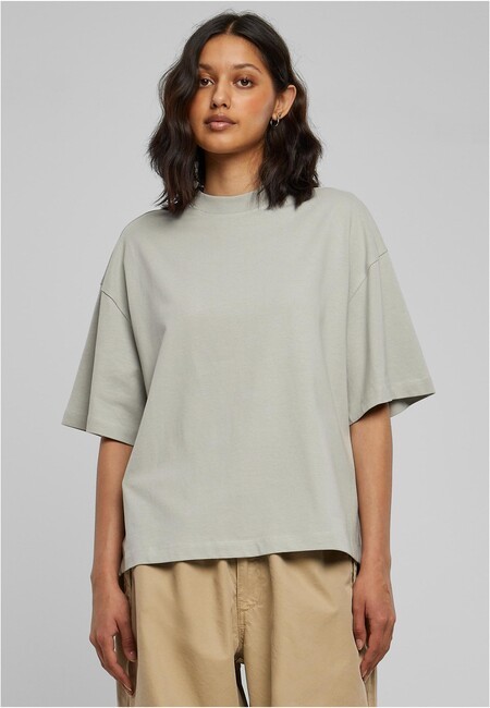 Urban Classics Ladies Organic Heavy Slit Tee lightasphalt - XS