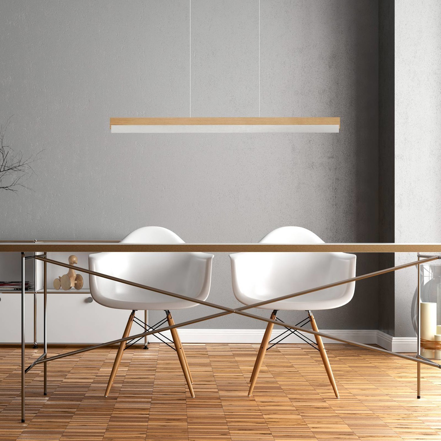 Rothfels Keijo LED svietidlo nikel/dub 103 cm