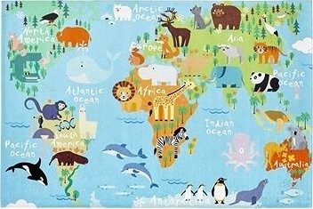 Detský koberec Torino Kids World map 80 × 120 cm