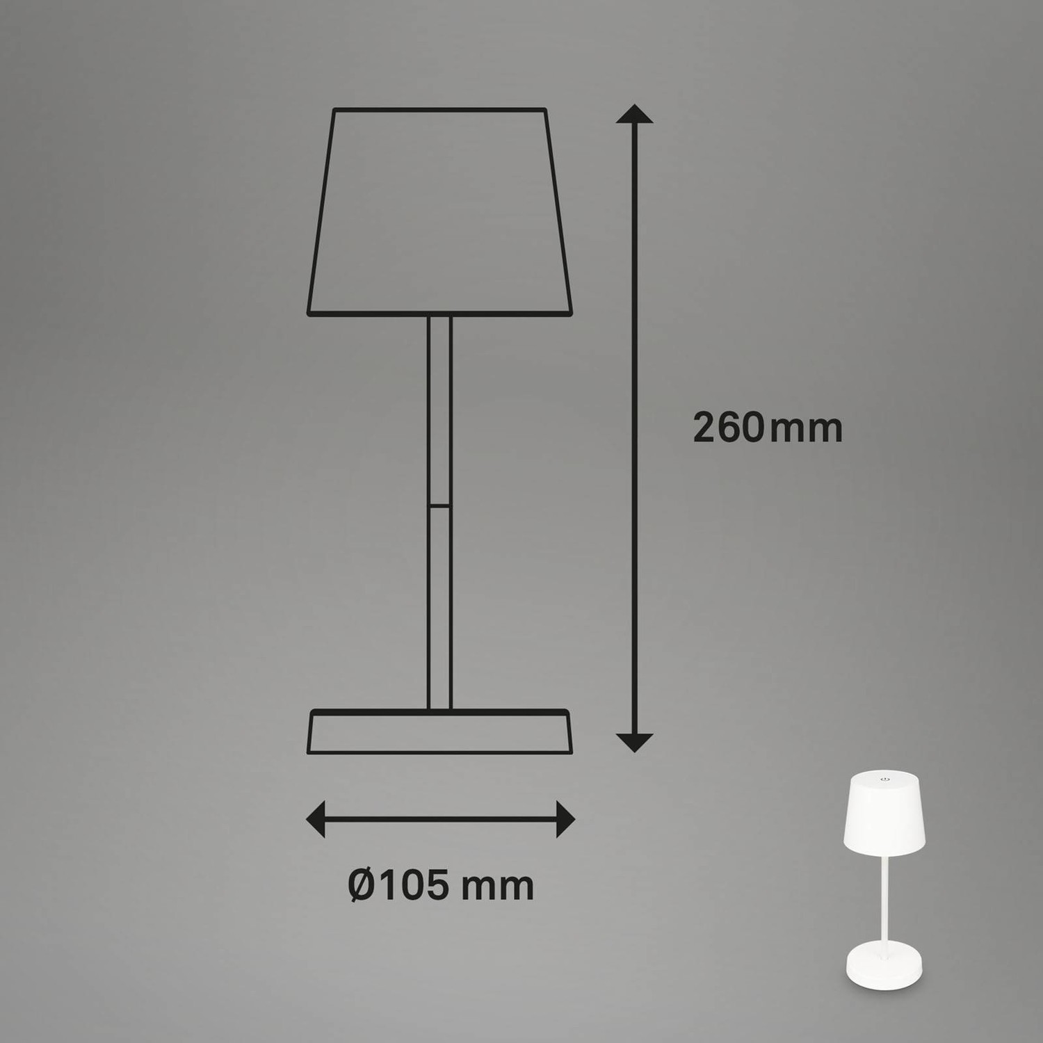 Stolová LED lampa Piha s batériou, biela