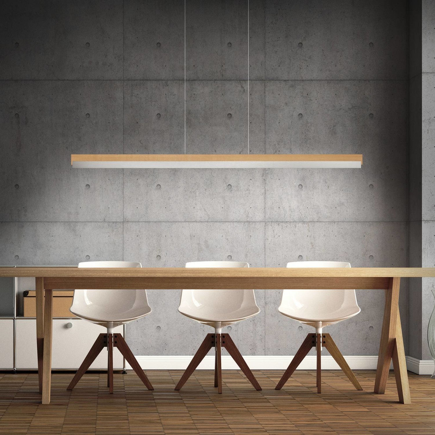 Rothfels Keijo LED svietidlo nikel/dub 143 cm