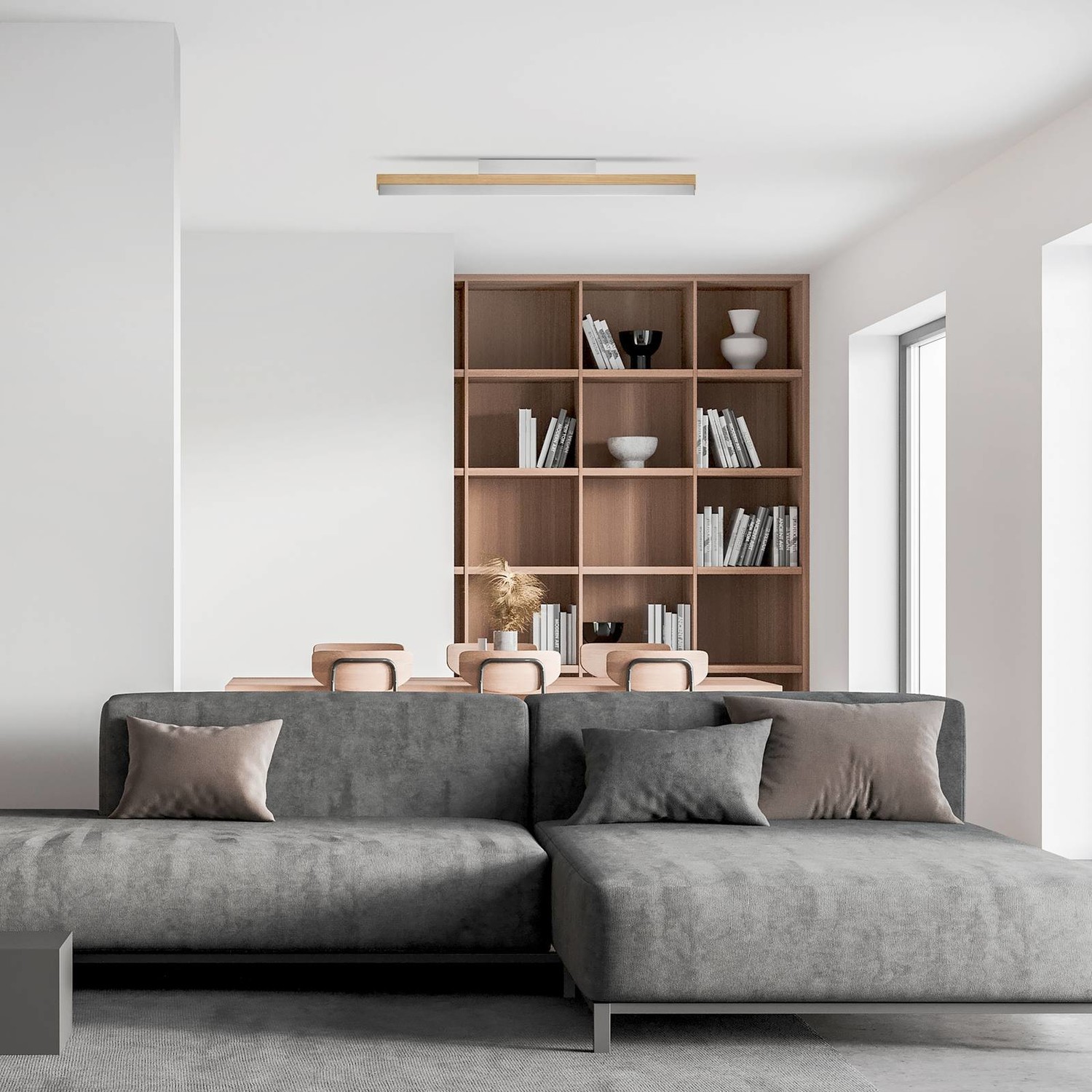 Rothfels Keijo stropné LED svetlo nikel/dub