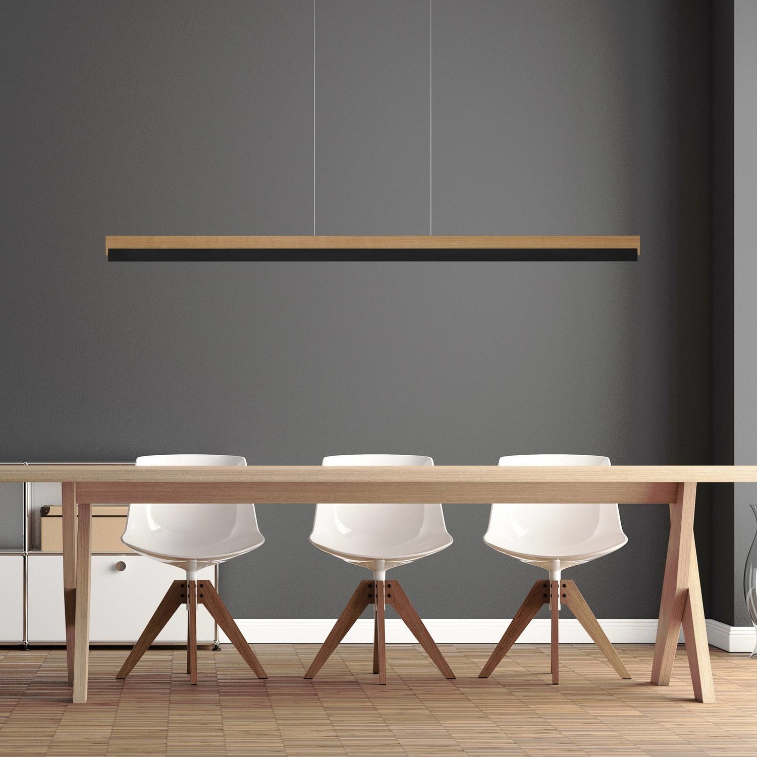 Rothfels Keijo LED svietidlo čierna/dub 143 cm