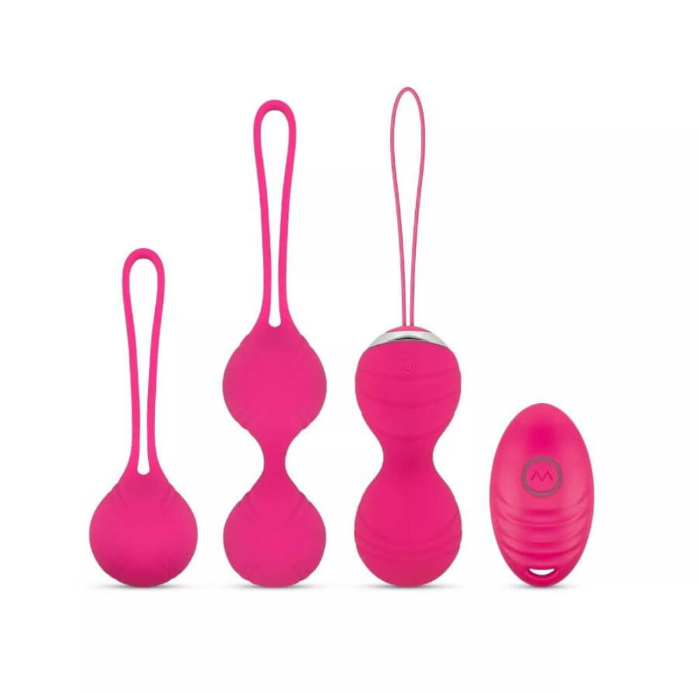 Easytoys LoveBalls - Vibrating Pelvic Floor Training Set - 3 Pieces (Pink)