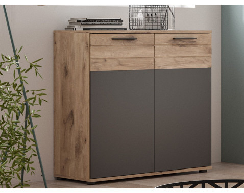 Skrinka Mason 80 cm, dub/šedá%