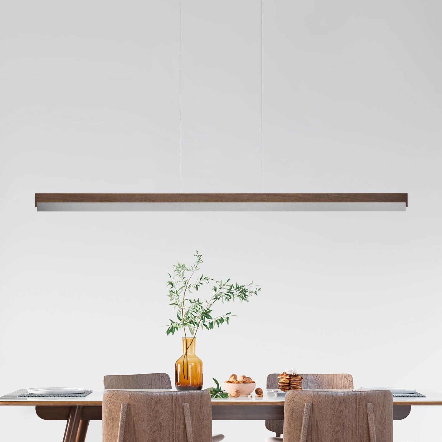Rothfels Keijo LED svietidlo nikel/orech 143 cm