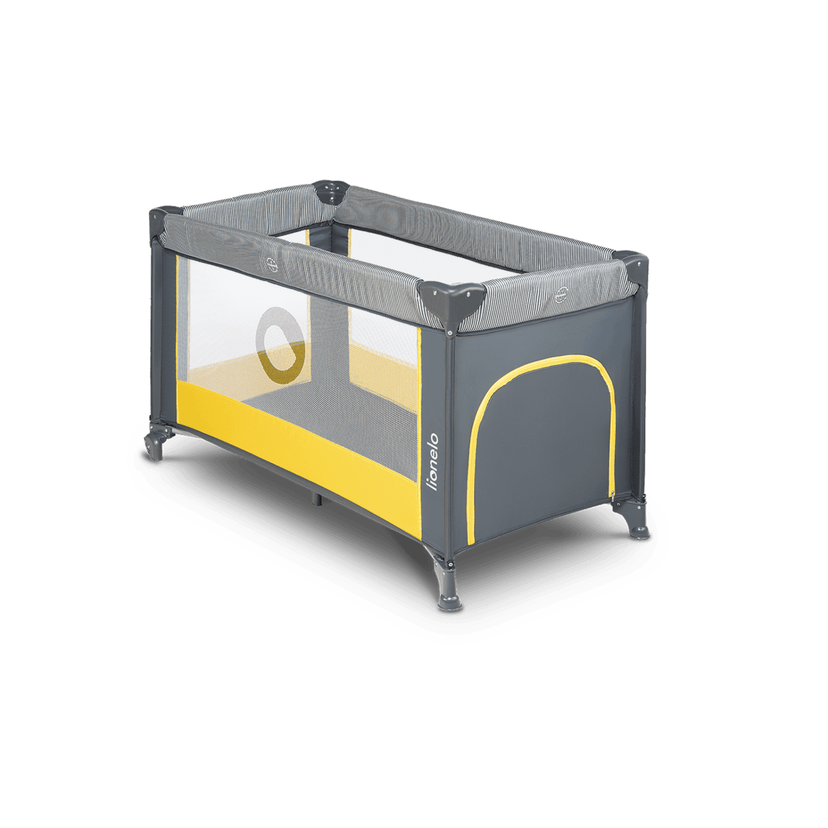 Lionelo travel cot stefi yellow sivá žltá