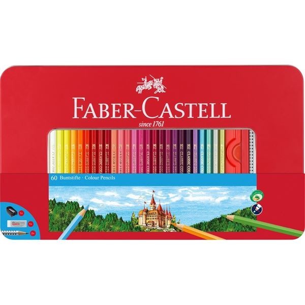 Pastelky Castell set 60 farebné v plechu s okienkom