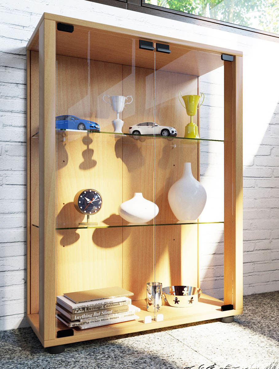 Vitrína Sintalo s LED osvetlením, buk