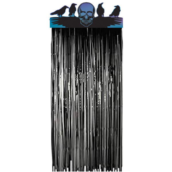 Amscan Párty záves - Holografické lebky 99 cm x 235 cm