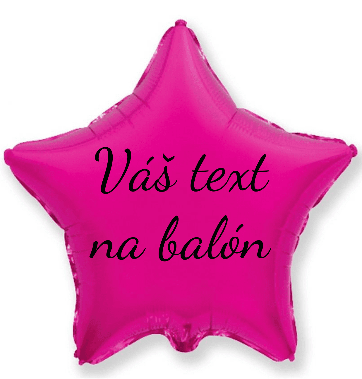 Personal Fóliový balón s textom - Tmavoružová hviezda 45 cm