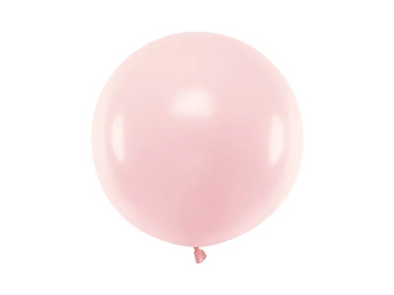 PartyDeco Guľatý latexový balón - svetloružový 60 cm