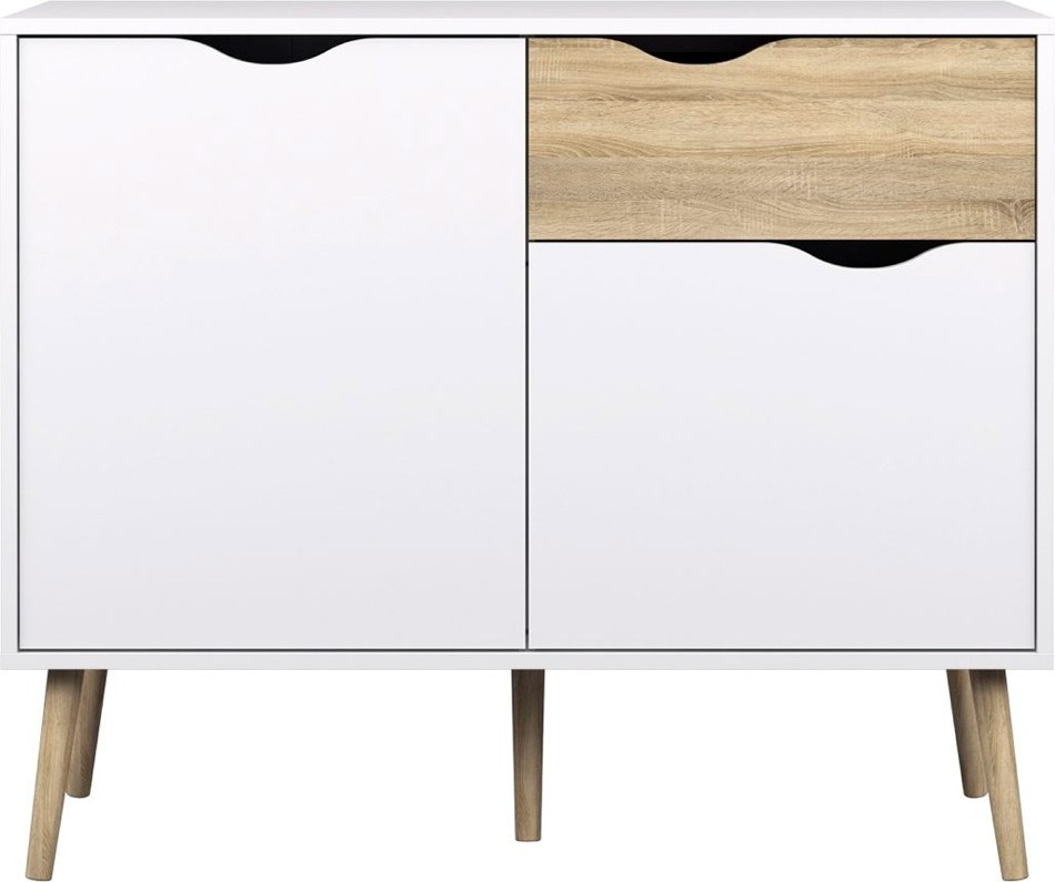 Komoda Retros II bílá/dub