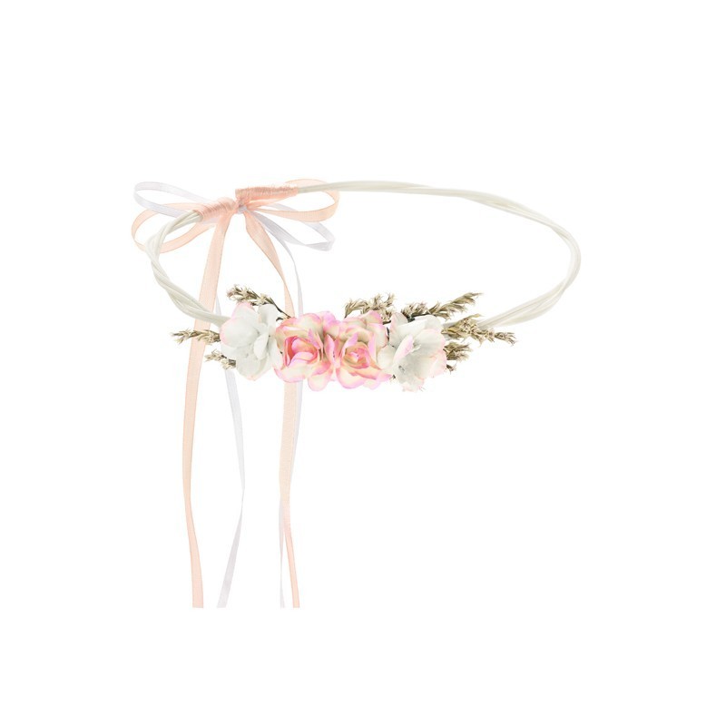 WIAN4 Party Deco Čelenka z umelých kvetín 18cm Ružová