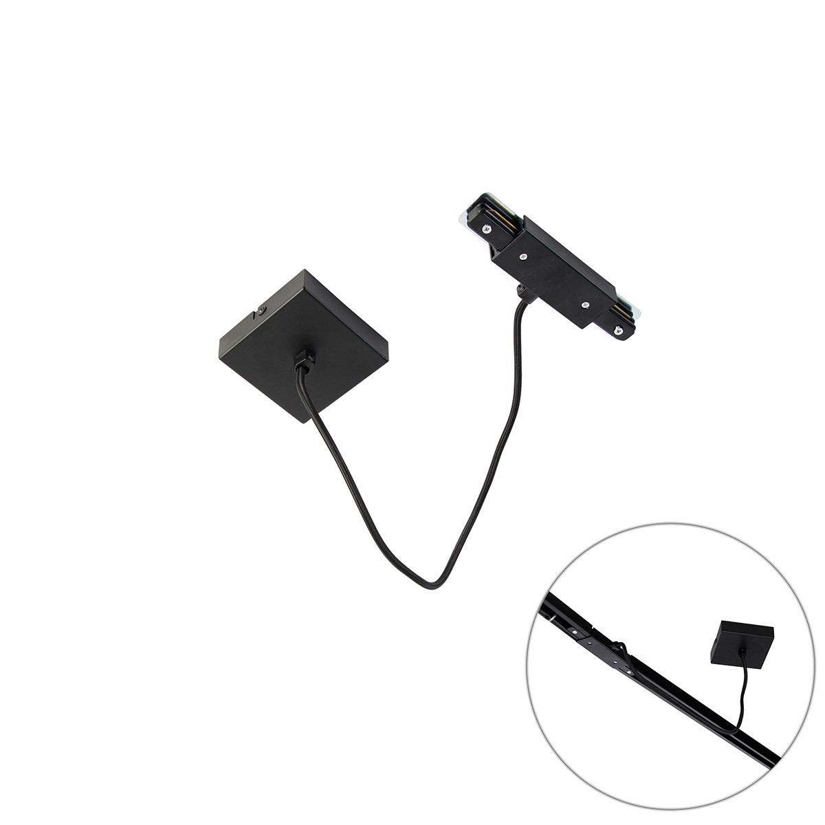 I napájací zdroj so štvorcovou montážnou doskou pre 1-fázovú koľajnicu čierna - Jeana