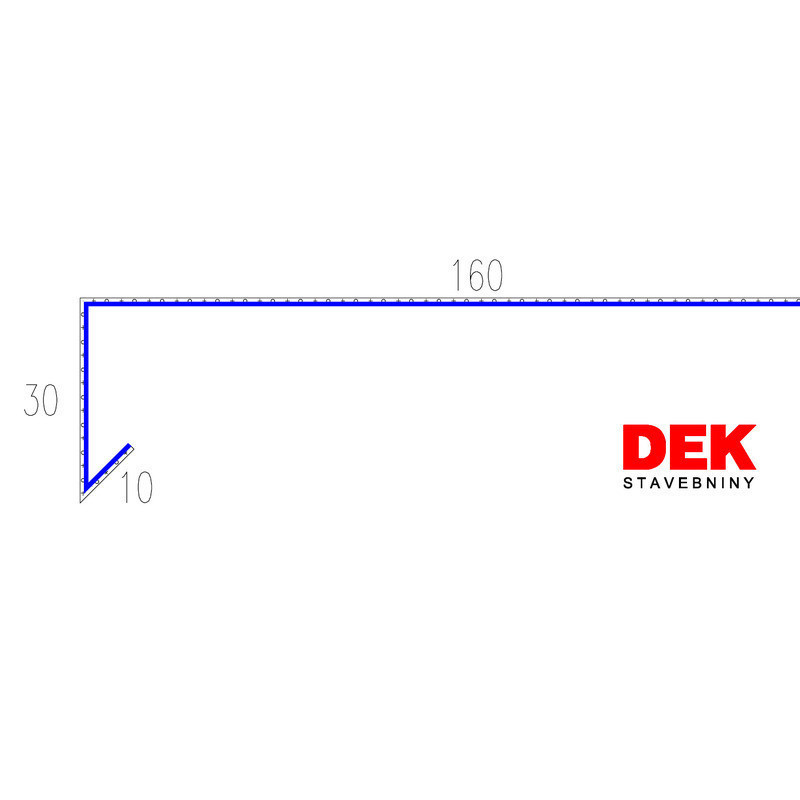 Lišta odkvapová VIPLANYL PVC uhol 90° r.š. 200 mm