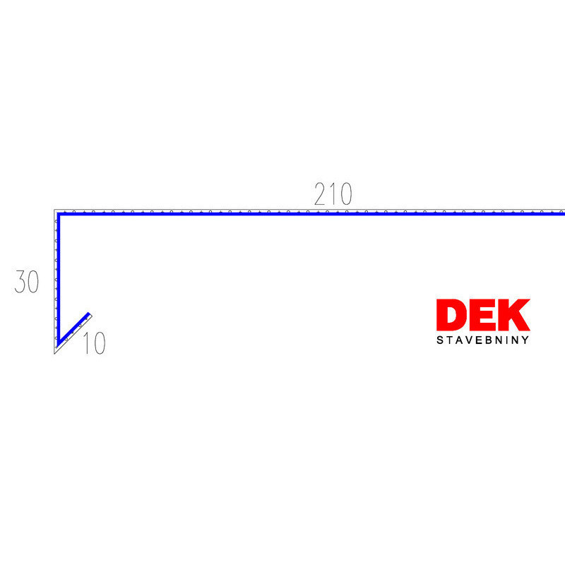 Lišta odkvapová VIPLANYL PVC uhol 90° r.š. 250 mm