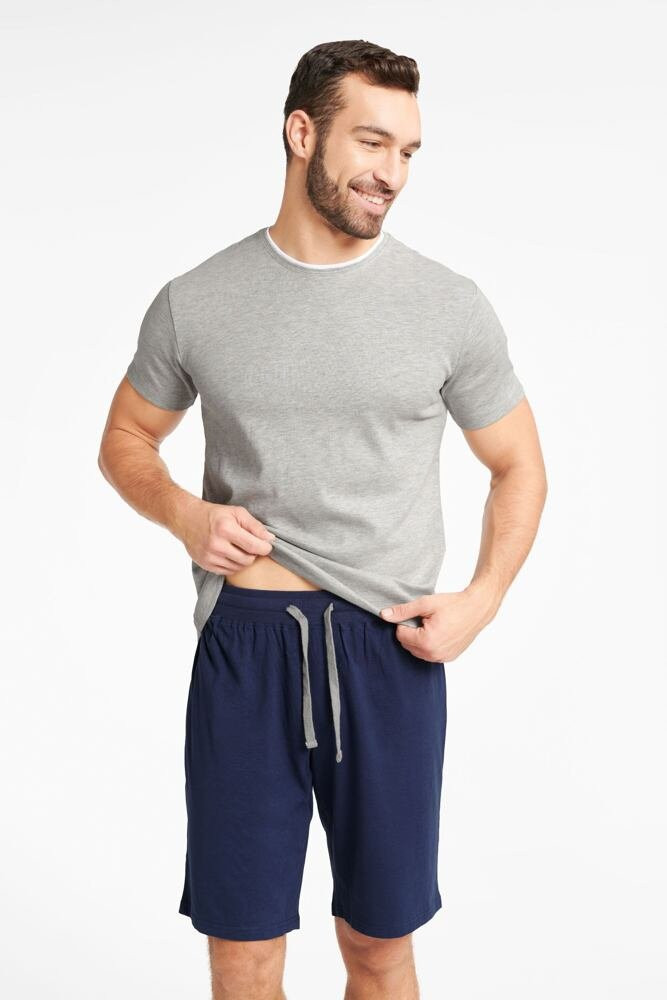 Pánske pyžamo Henderson 40662 Wend kr/r M-3XL světle šedá XL