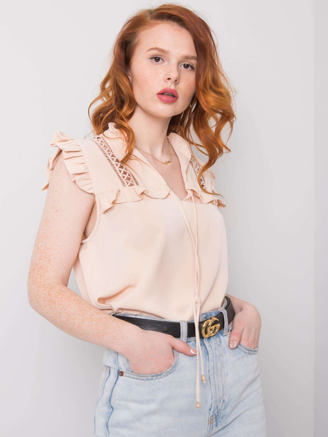 Blúzka TW BZ BP H642.24 svetlo béžová S