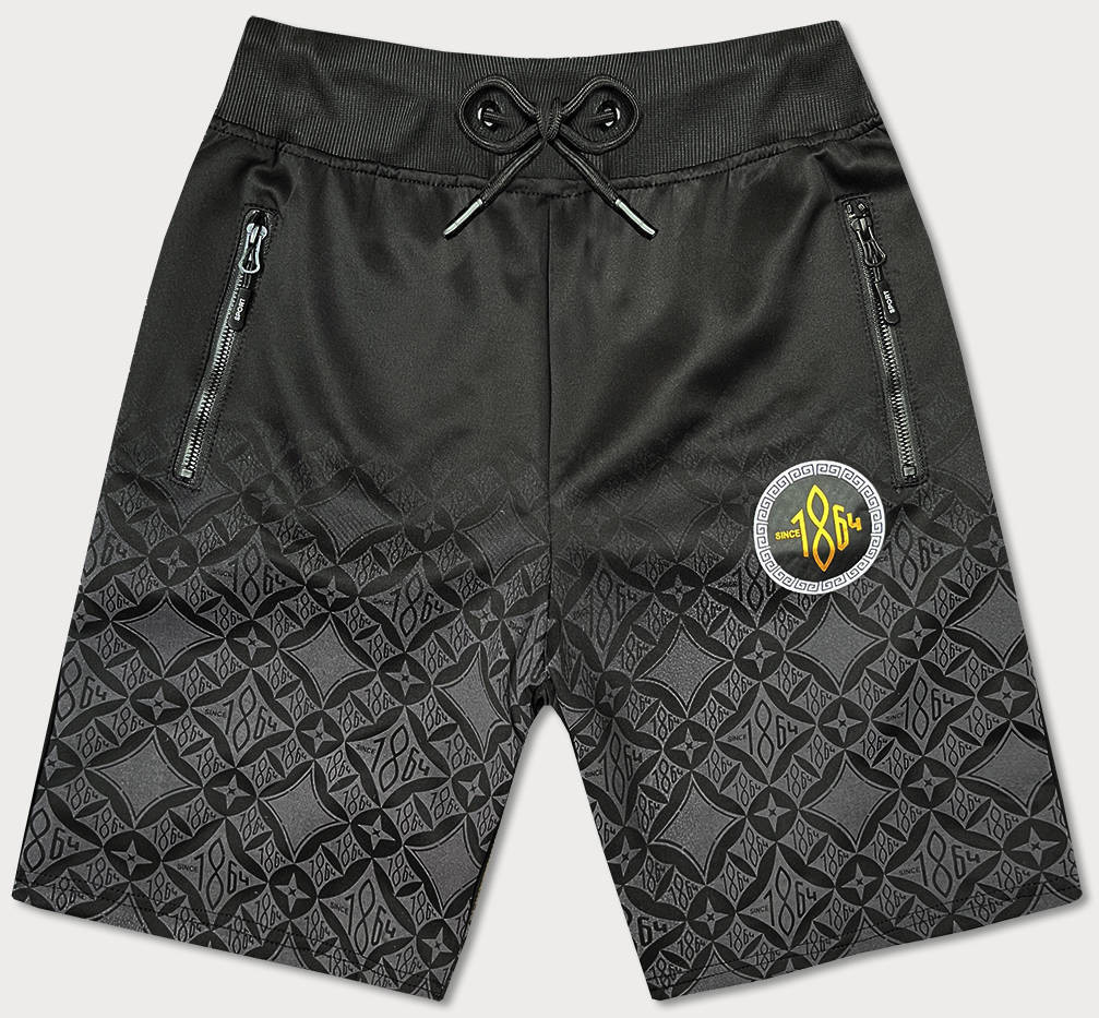 Čierne pánske kraťasy s potlačou (8K1120-3) černá M