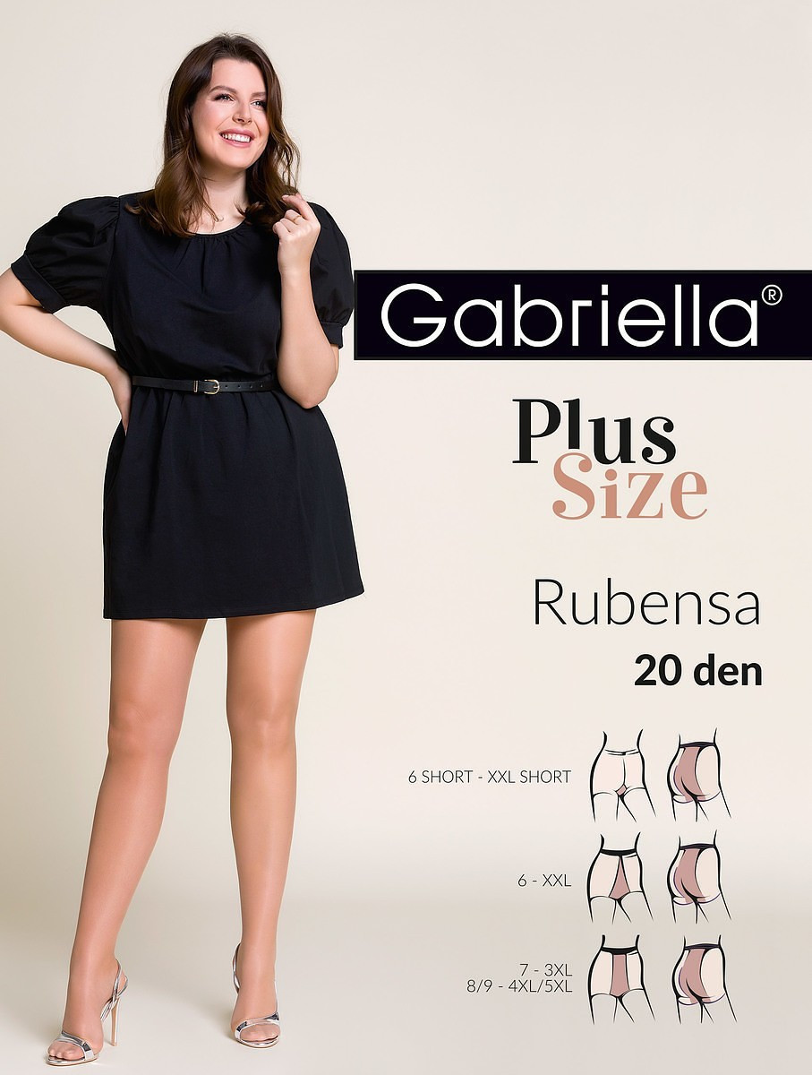 Dámske pančuchové nohavice Gabriella Rubensa Plus Size 161 20 deň 7-XXXL grafit/dek.šedá 7-3XL