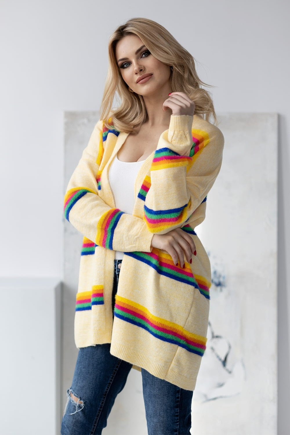 Sveter na zapínanie model 178649 PeeKaBoo universal