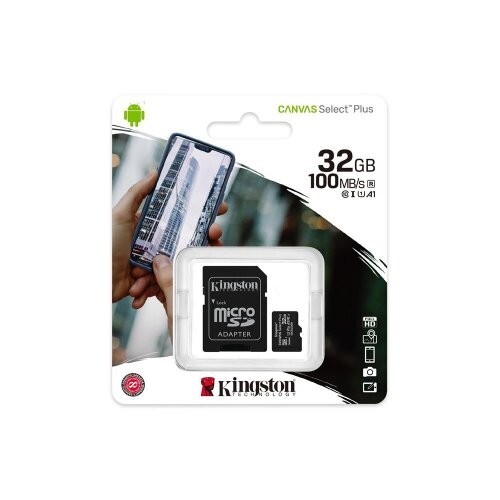 Kingston pamäťová karta microSDHC Canvas SP 32GB/class 10 + adaptér 100MB/s