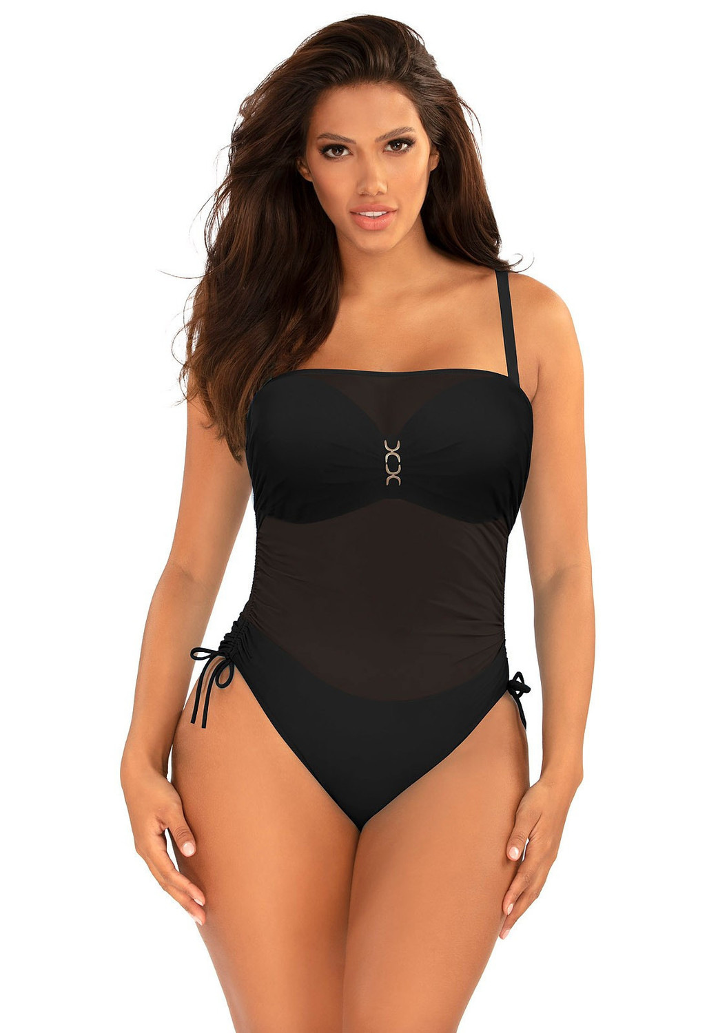 Jednodielne dámske plavky Self S 1092 V1 Fashion 22 zelená láhev 46C-3XL
