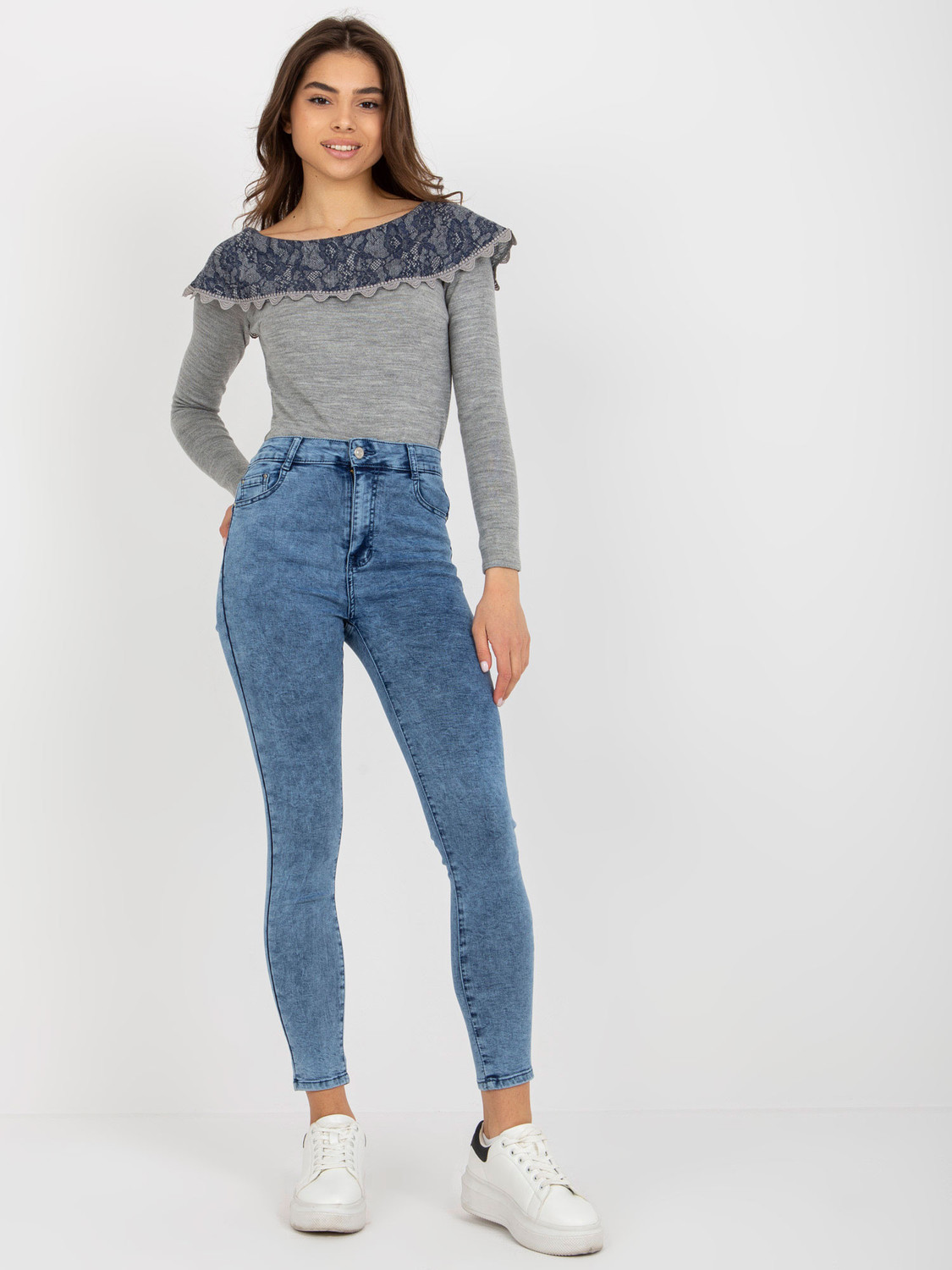 Spodnie jeans NM SP L12.14X niebieski XS
