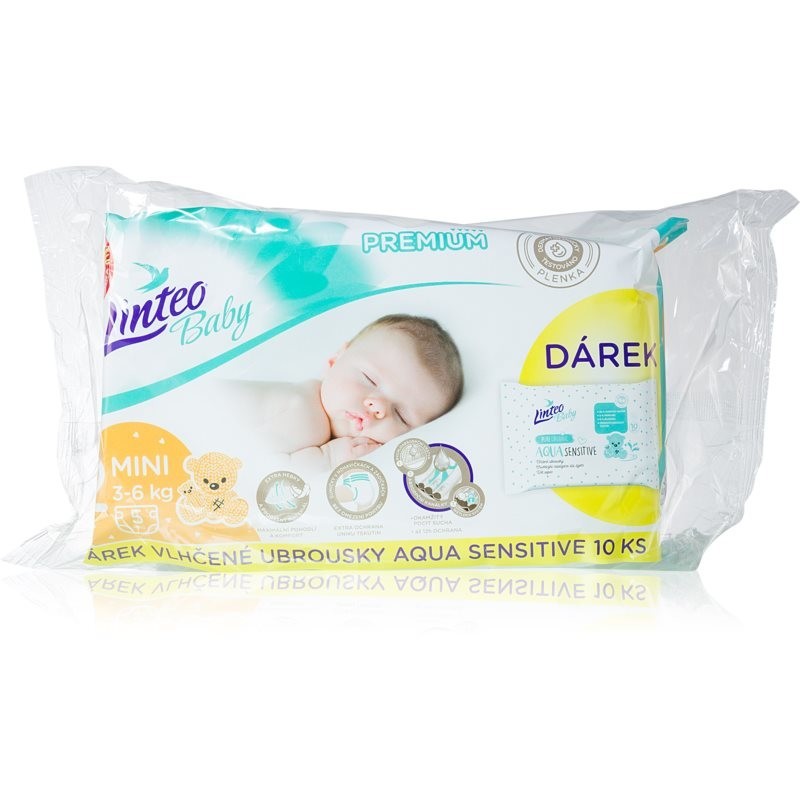 Linteo Baby Premium Mini jednorazové plienky 3-6kg 5 ks