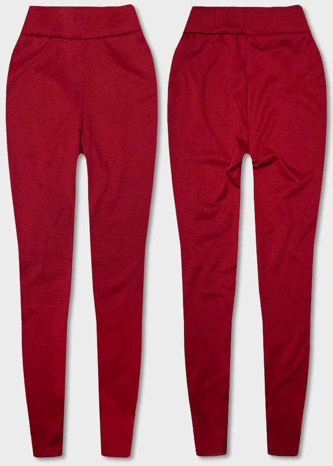 Hrubšie červené bavlnené legíny (YW06039-5) Červená S (36)