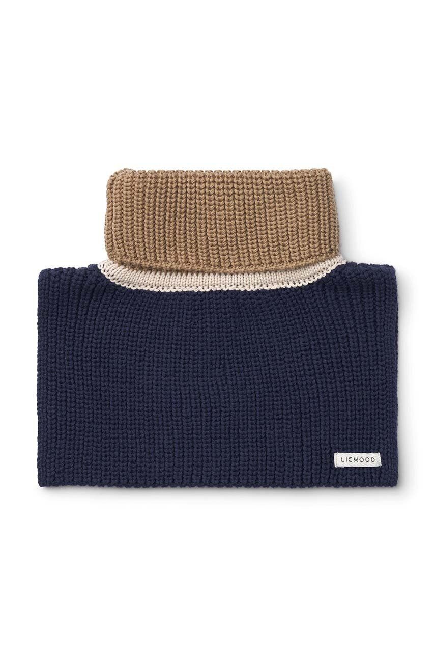 Detský šál komín Liewood tmavomodrá farba, jednofarebný