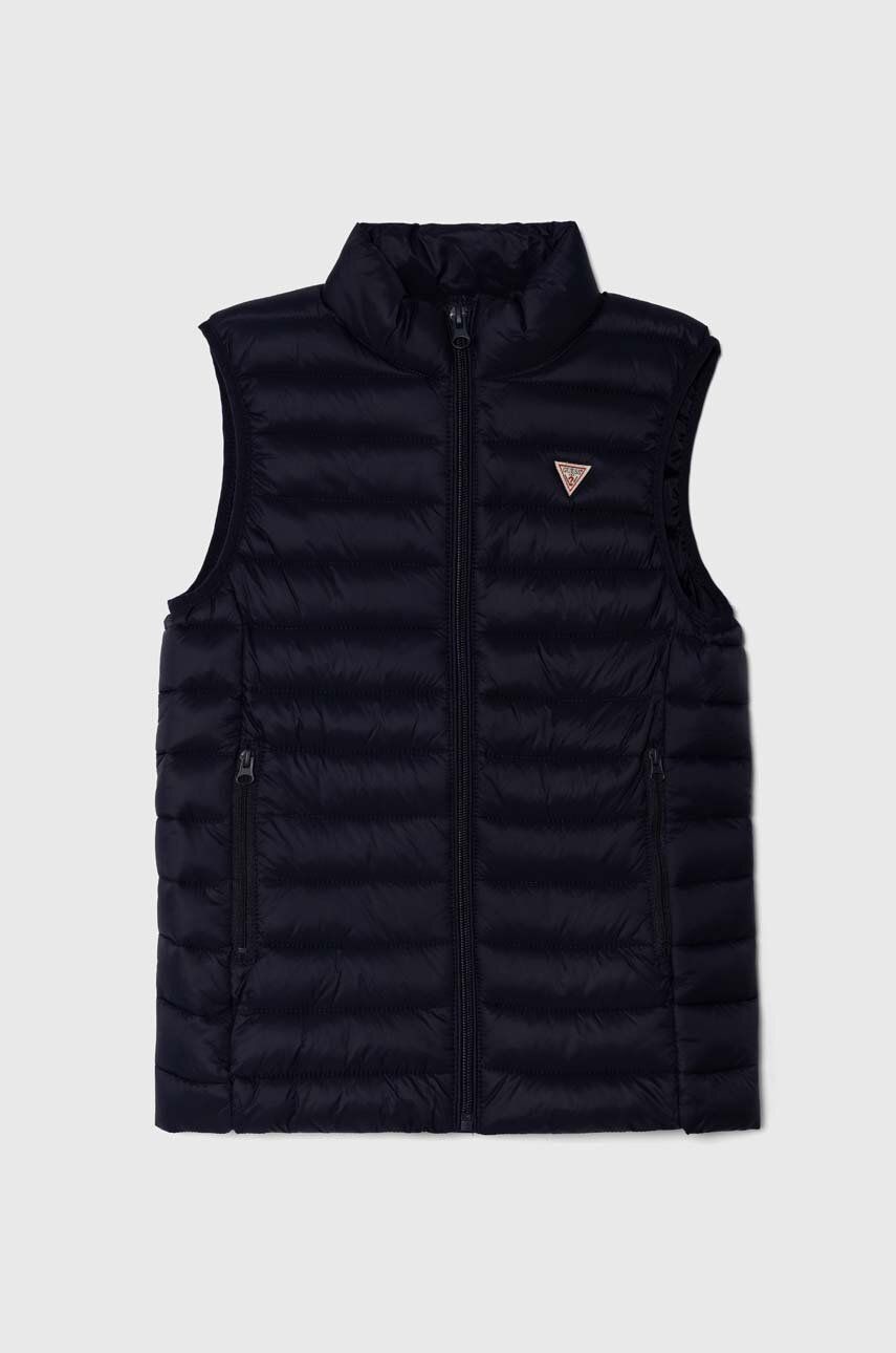 Detská vesta Guess tmavomodrá farba